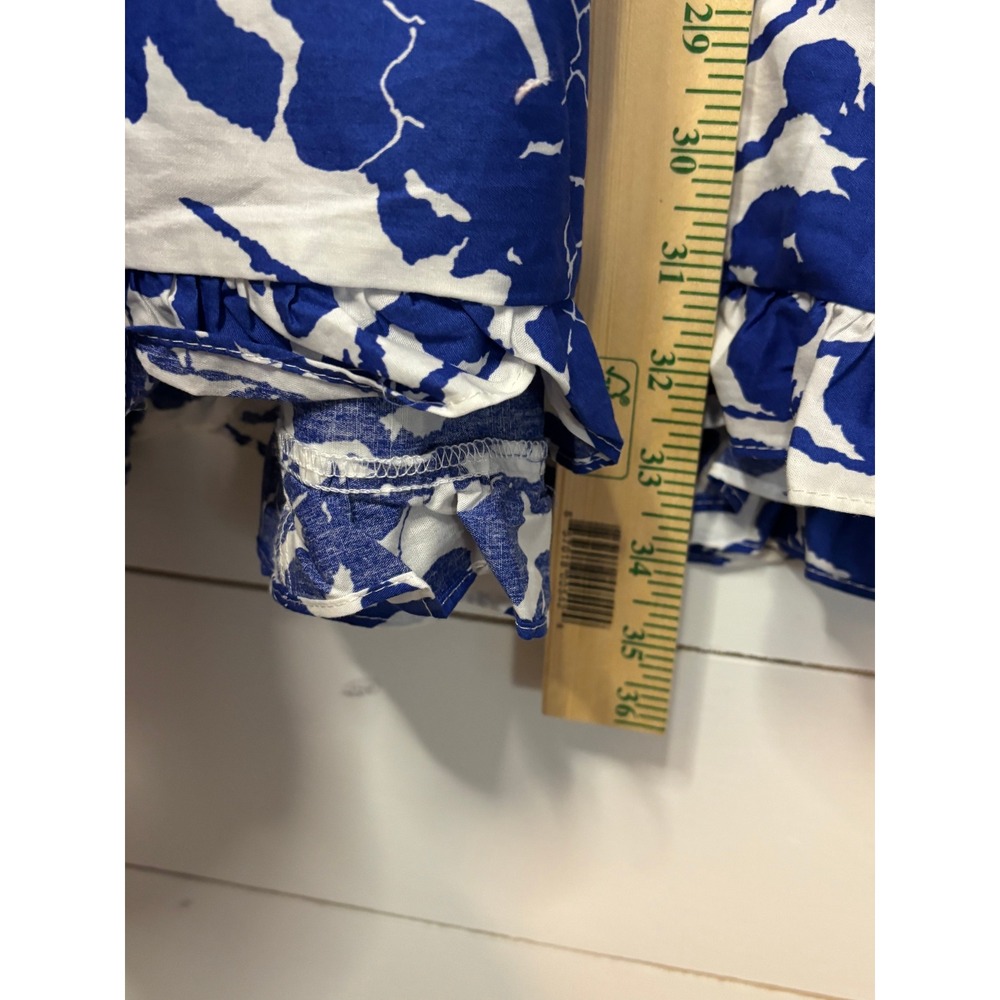 Tuckernuck Hyacinth House NWT Womens Medium Dress Blue White Floral Tiered Mini - Picture 11 of 11